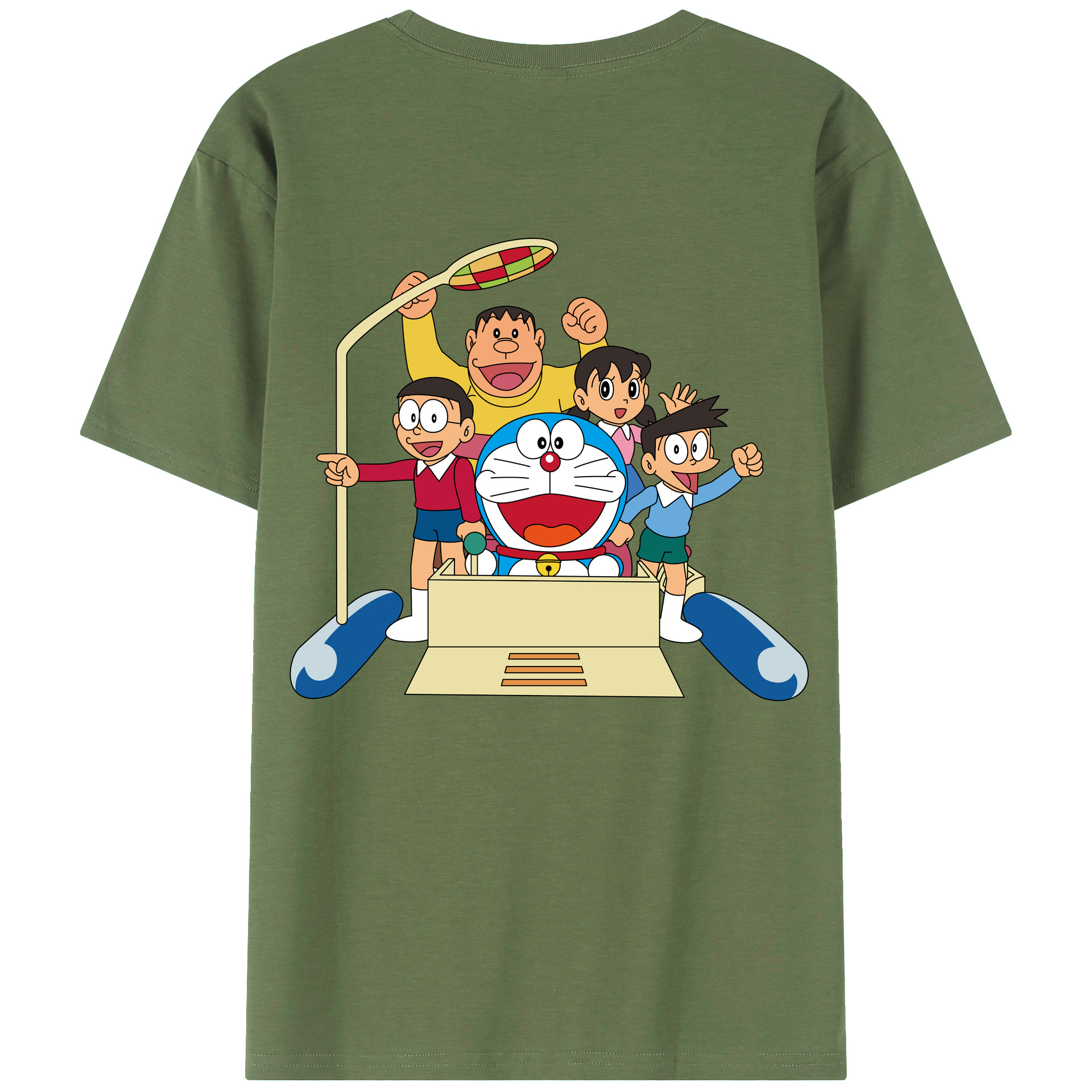 （画像用） ドラえもん 骨川 スネ夫 Doraemon Honekawa Suneo 綿100％ メンズ半袖Tシャツ（バックプリント） 通気性